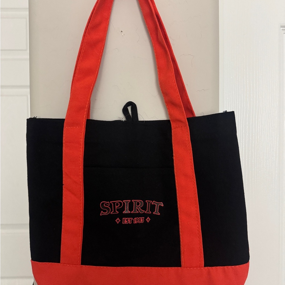 Spirit Black and Red Canvas Tote with Logo